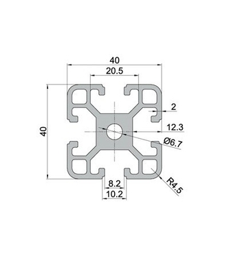 Industrial Grade T Slot Aluminium Profile with Length 5.8-6.0M and 6000 Series Grade
