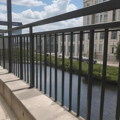 5.8-6.0M Length Modern Black Metal Stair Aluminum Railing for Decorative Balcony System