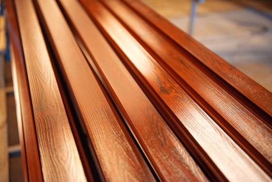 Simil Wood Aluminum Wood Grain Powder Coating Profile Meets International Standards