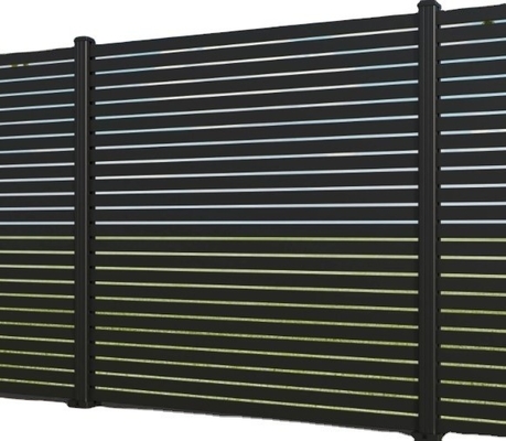 Outdoor Garden Privacy Fence with 6063 Grade Aluminum Horizontal Slat Panels and Design