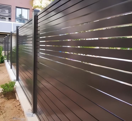 Waterproof Horizontal Slat Fence Panels for Outdoor Garden Aluminum Privacy Fence