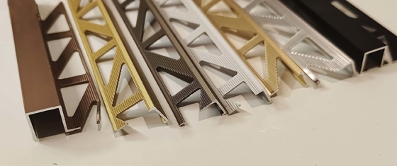 ISO Certified Square Edge Aluminium Tile Trim Edging Profiles for Floors and Joints