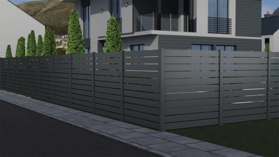 Outdoor Decorative Yard Aluminum Vertical Tube Fence with Solid Black Powder Coating