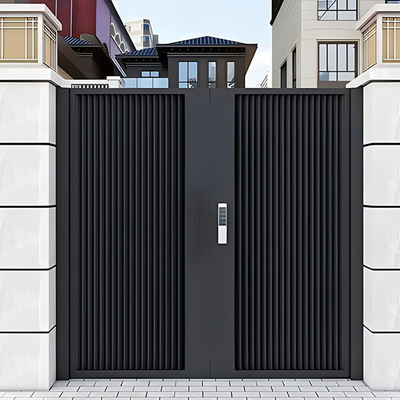 5.8-6.0M Length Custom Aluminum Fencing Gate with Decorative Panel and Punching Service