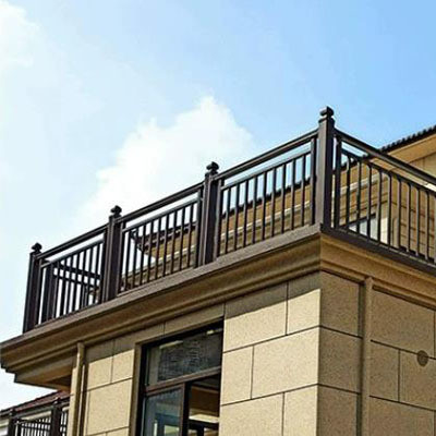 Decorative Panel Custom Fencing Gate with 5.8-6.0M Length T5 Black Aluminum Railing