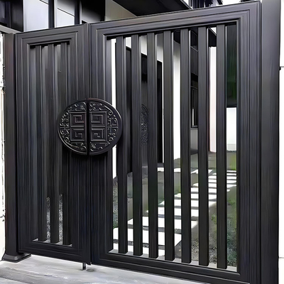 Privacy Slat Fence Panels in Aluminum Metal Black Powder Coated for Horizontal Fences