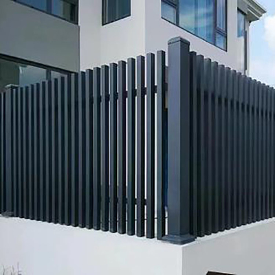 Privacy Slat Fence Panels in Aluminum Metal Black Powder Coated for Horizontal Fences