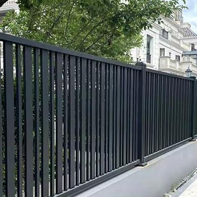 Privacy Slat Fence Panels in Aluminum Metal Black Powder Coated for Horizontal Fences