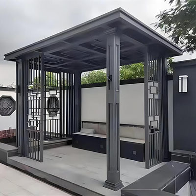 Horizontal Garden Fence Privacy Aluminum Slat Panels with Black Powder Coating Dorado
