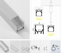 5.8-6.0M Length Aluminium Profile Led Lighting Strips for Interior Wall Mount Corner