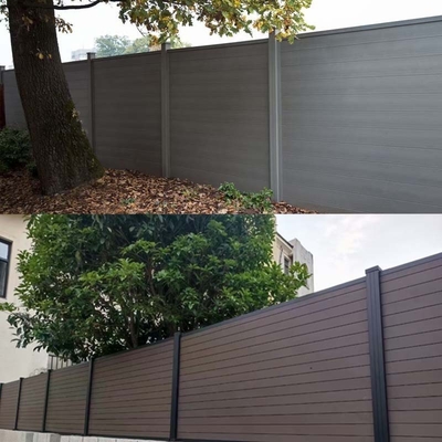 Outdoor Garden Privacy Aluminum and WPC Panel Fence Wall Door Gate with 0.30mm Thickness