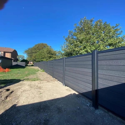 Outdoor Garden Privacy Aluminum and WPC Panel Fence Wall Door Gate with 0.30mm Thickness