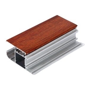 Anodized Wood Grain Extrusion Aluminum Framework for Window Frame and Cabinet Decoration
