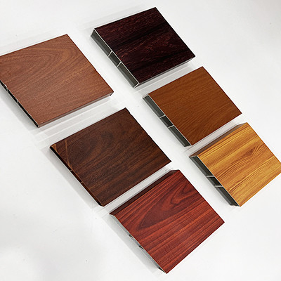 Anodized Wood Grain Extrusion Aluminum Framework for Window Frame and Cabinet Decoration
