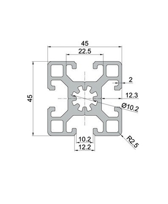 6063 6061 Aluminum Alloy T Slot Aluminium Profiles 25x25 38x38 1inchx1inch Customized