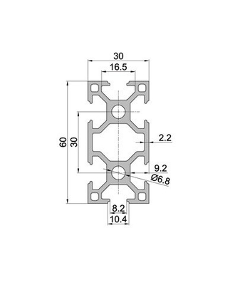 Customized Size Black Anodized T Slot Aluminium Profiles with and 6063-T5 Profile