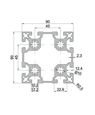 Welding Service T Slot Silver Anodized Aluminium Extrusion Profiles for Customized Size
