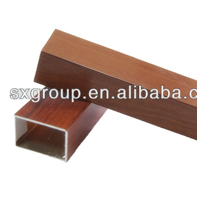 Wood Color Aluminum Square Tube with Welding Service 1.5x0.75mm Customized Thickness