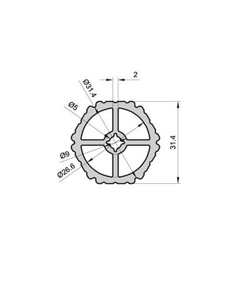 Residential Aluminum Alloy T Slot Extrusion Profiles in Silver Anodized for Projects
