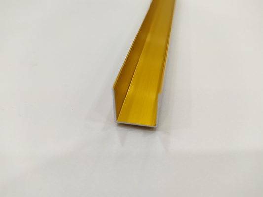Customized Thickness Golden Aluminium Profile Strip with Aluminum U Channel Profile