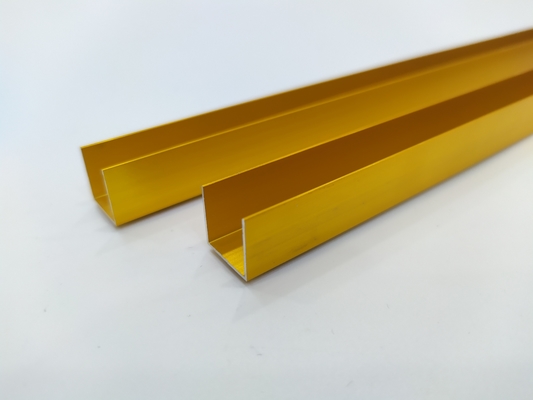 Customized Thickness Golden Aluminium Profile Strip with Aluminum U Channel Profile