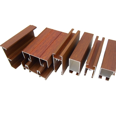 6063-T5 Frame Wood Pattern Building Aluminium Extrusion with Push and Pull Opening