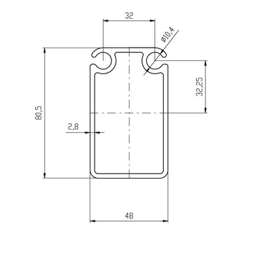 Aluminium Keder Profiles for Frame Tent System Tolerance ±1% Standard GB5237-2008