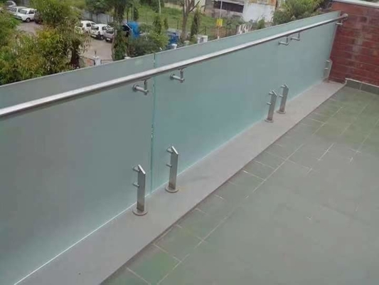 Flooring Mounted Customizable Aluminum U Channel Glass Railing for Frameless Design