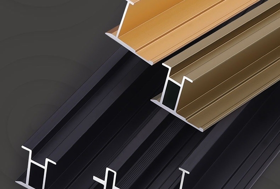Gold and Black Aluminium Decor Profiles for Sliding Door Frame and Cabinet Versatile