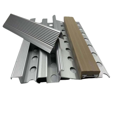 Aluminum Stair Nosing for Floor Decor 5.8-6.0M Length Deep Process Precision Drilling