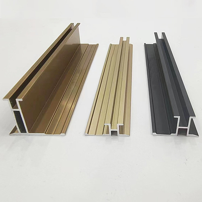 Decorative Aluminum Profile for Modern Apartments Gold and Black 0.8mm-2.0mm Thickness