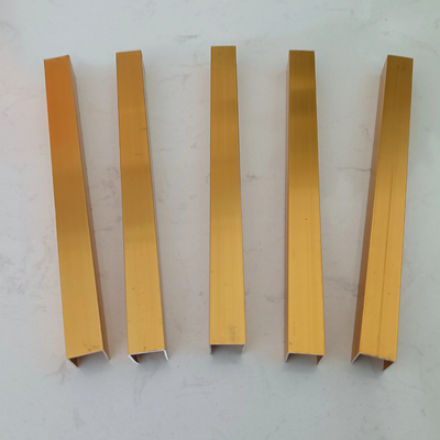 Polished Golden Aluminium U Channel for 6063-T5 Aluminum Frame Manufacture Profiles