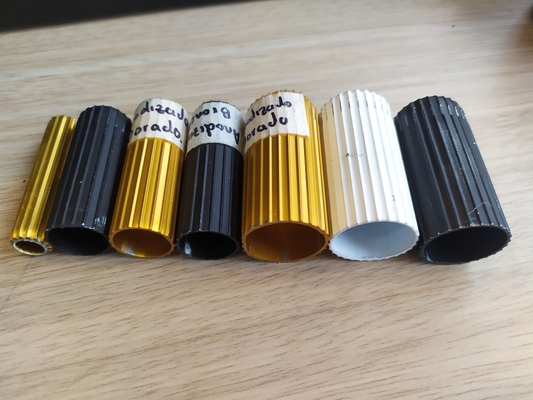 Customized 0.30mm Thickness Gold Anodizing Aluminium Tube Profile for 5.8-6.0M Length