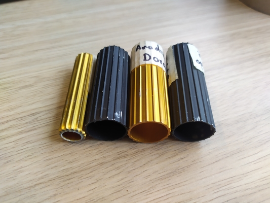 Customized 0.30mm Thickness Gold Anodizing Aluminium Tube Profile for 5.8-6.0M Length