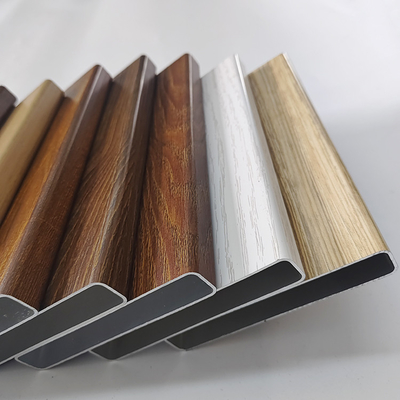 Custom 3D Wood Grain Printed Partition Extrusion Aluminum Profiles with Cutting Service