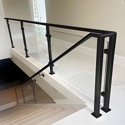 Farmhouse Style U Channel Frameless Glass Balustrade Handrails for Balcony Stair Railing