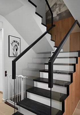 Farmhouse Style U Channel Frameless Glass Balustrade Handrails for Balcony Stair Railing