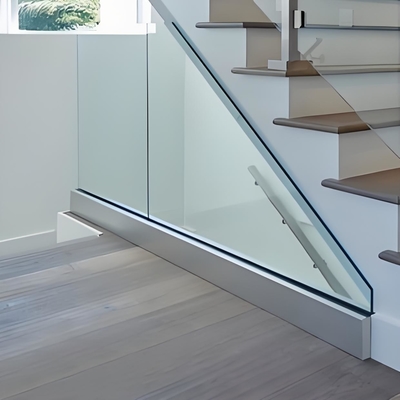 Farmhouse Style U Channel Frameless Glass Balustrade Handrails for Balcony Stair Railing
