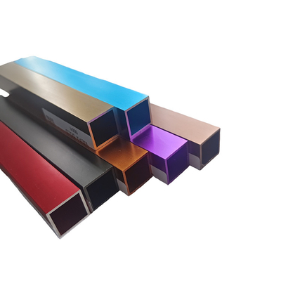 Aluminium Colorful Anodized Tube Profile for Decoration Deep Process Precision Cutting