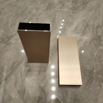 Titanium Anodizing Brushed Rectangular Tubes Modern Design Aluminium Alloy Profile