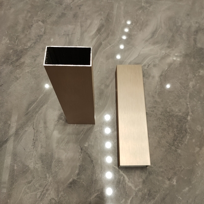 Titanium Anodizing Brushed Rectangular Tubes Modern Design Aluminium Alloy Profile