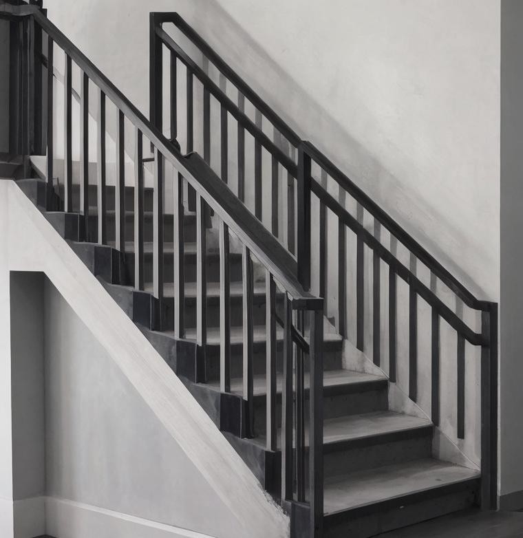 5.8-6.0M Length Modern Black Metal Stair Aluminum Railing for Decorative Balcony System