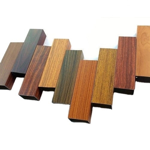 Anodized Wood Grain Extrusion Aluminum Framework for Window Frame and Cabinet Decoration