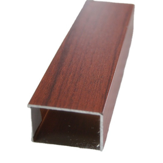 Wood Color Aluminum Square Tube with Welding Service 1.5x0.75mm Customized Thickness