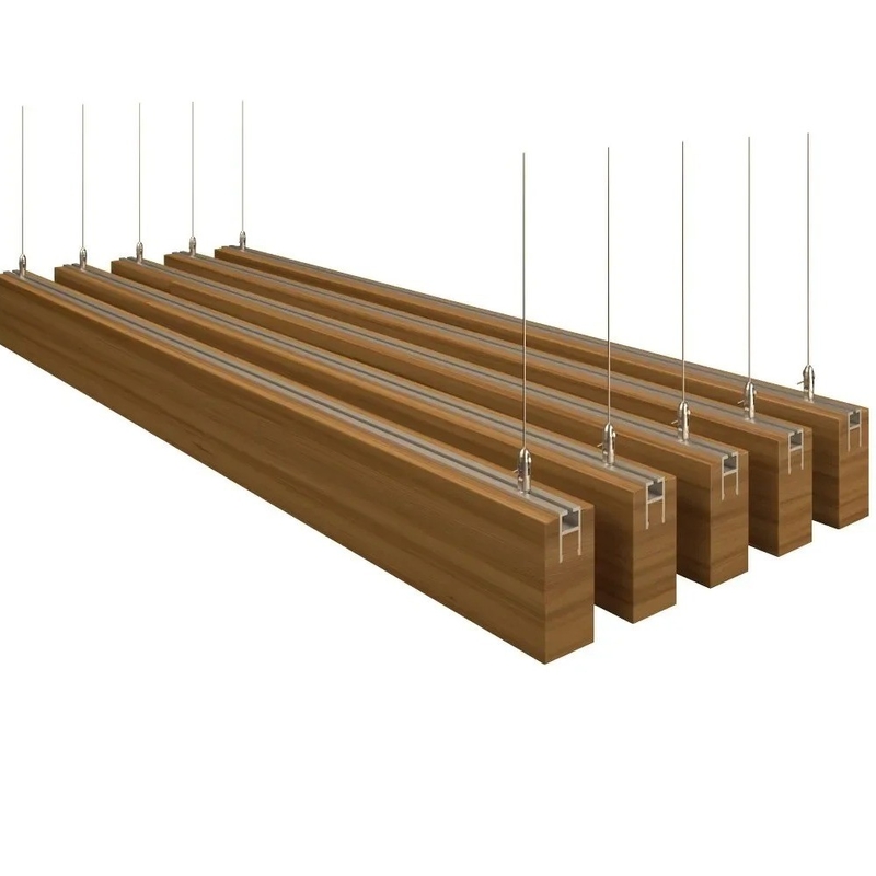 Outdoor Aluminum Baffle Ceiling Profiles for Decoration Powder Coated Wooden Grain