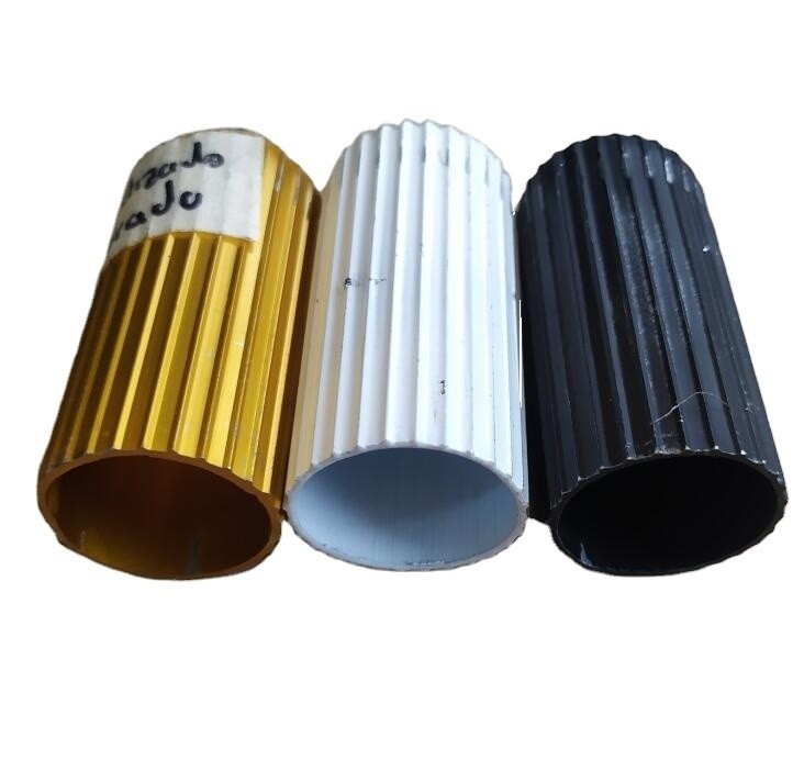 5.8-6.0M Length Round Circular Aluminium Curtain Tubes 6063 T5 Gold Anodizing Is Alloy